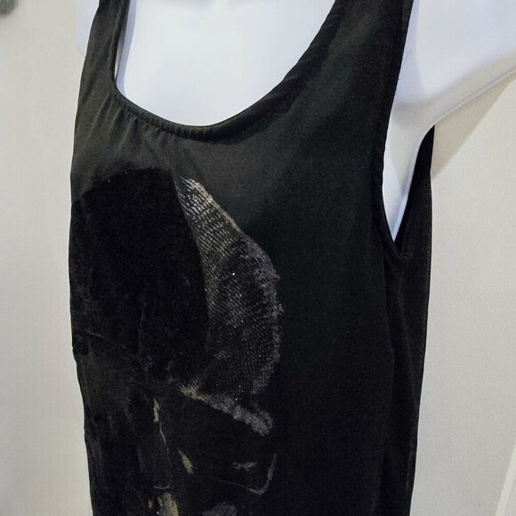 Retro Doll Skull Tank Dress ✦ S Black High-Low Hem ✦ Sheer Overlay NWOT - Picture 9 of 16